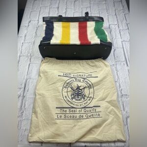 Hudson Bay HBC Striped 100% Wool Bag W Dust Bag Limited Edition Very Rare